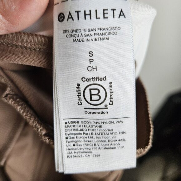 Athleta Venice Colorblock Wide Leg Pants Rustic Beige White Size Small - Picture 9 of 11